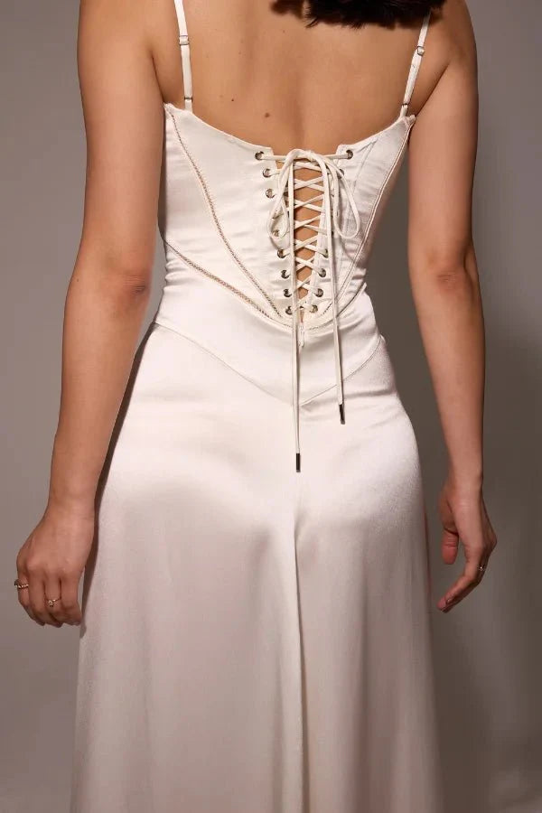 Gabriella – The Silky Satin Corset Maxi Dress - Image 15