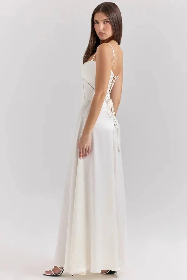 Gabriella – The Silky Satin Corset Maxi Dress - Image 16