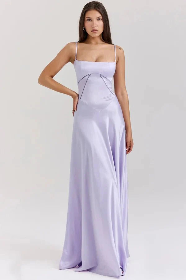 Gabriella – The Silky Satin Corset Maxi Dress - Image 20