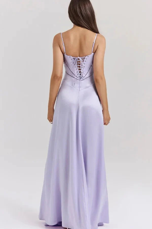 Gabriella – The Silky Satin Corset Maxi Dress - Image 21