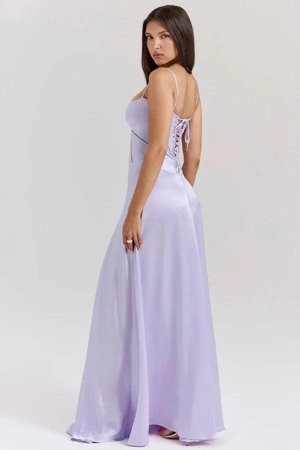 Gabriella – The Silky Satin Corset Maxi Dress - Image 24
