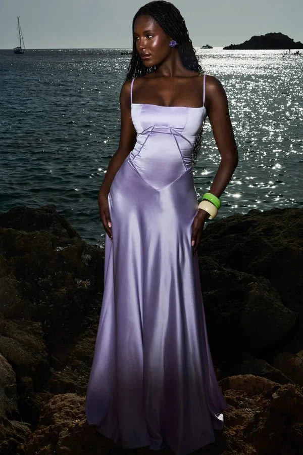 Gabriella – The Silky Satin Corset Maxi Dress - Image 25