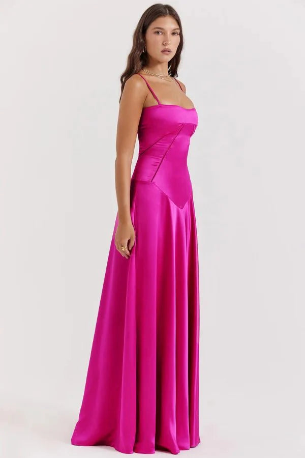 Gabriella – The Silky Satin Corset Maxi Dress - Image 28