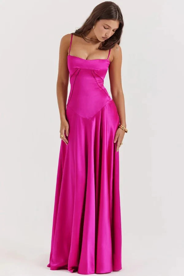 Gabriella – The Silky Satin Corset Maxi Dress - Image 29
