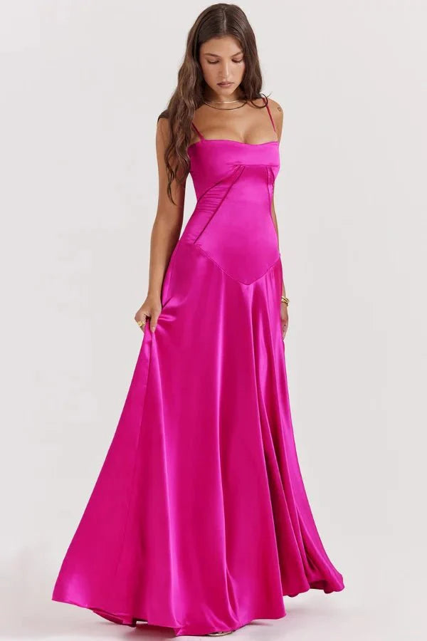 Gabriella – The Silky Satin Corset Maxi Dress - Image 30