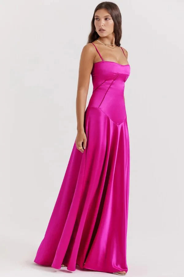 Gabriella – The Silky Satin Corset Maxi Dress - Image 31