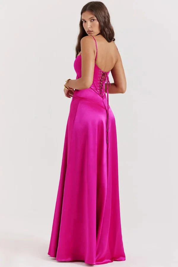 Gabriella – The Silky Satin Corset Maxi Dress - Image 32