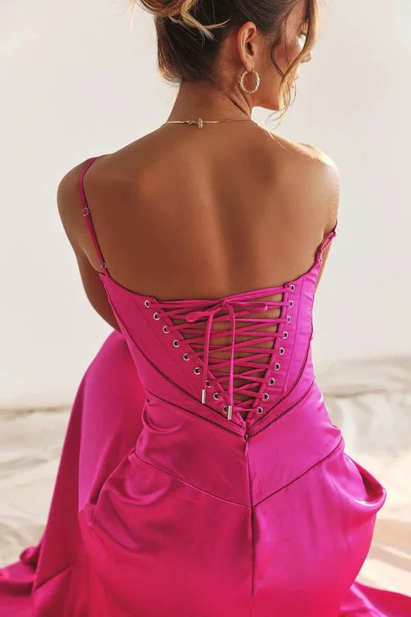 Gabriella – The Silky Satin Corset Maxi Dress - Image 42