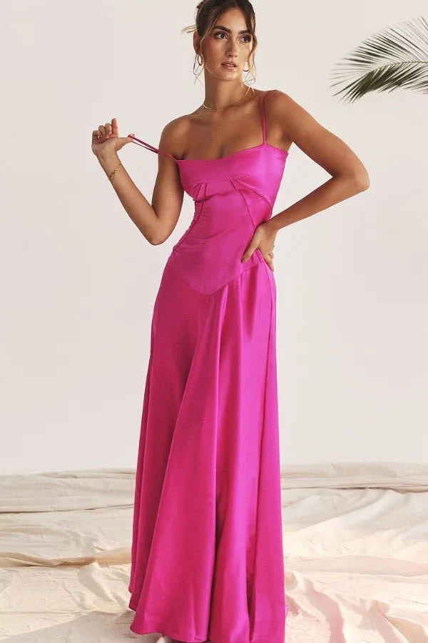 Gabriella – The Silky Satin Corset Maxi Dress - Image 43