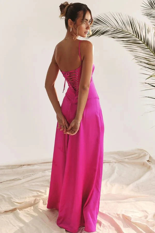Gabriella – The Silky Satin Corset Maxi Dress - Image 44