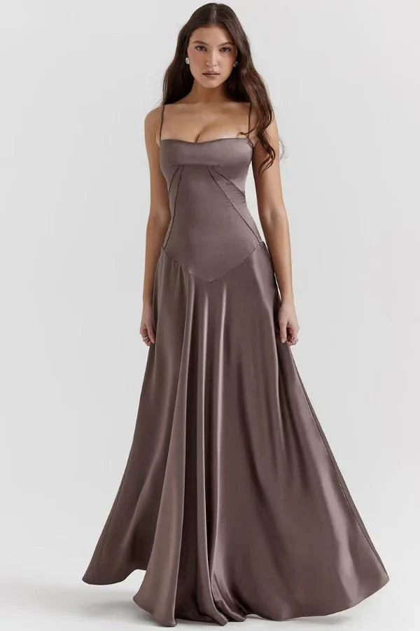Gabriella – The Silky Satin Corset Maxi Dress - Image 46