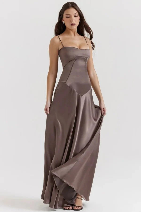 Gabriella – The Silky Satin Corset Maxi Dress - Image 47