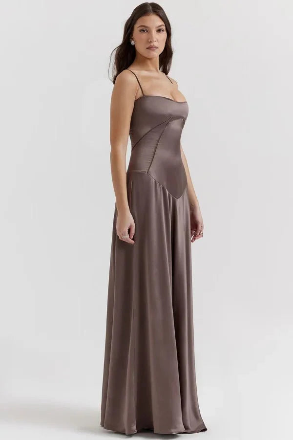 Gabriella – The Silky Satin Corset Maxi Dress - Image 48