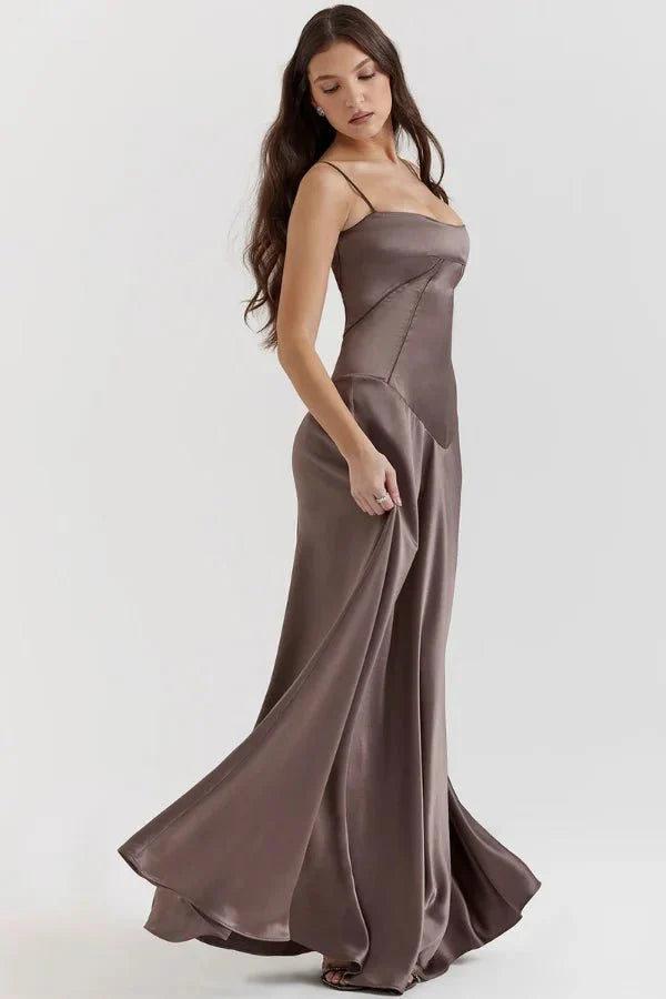 Gabriella – The Silky Satin Corset Maxi Dress - Image 49