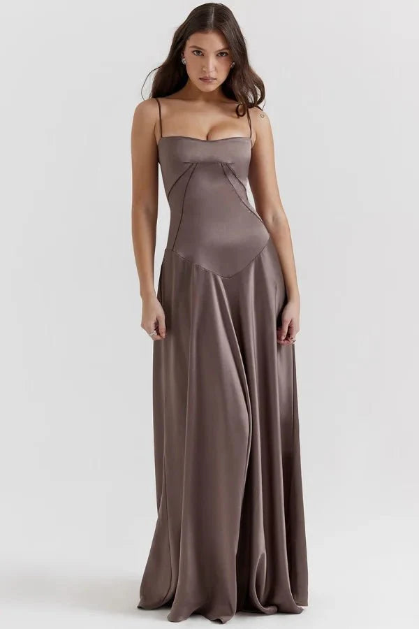 Gabriella – The Silky Satin Corset Maxi Dress - Image 51