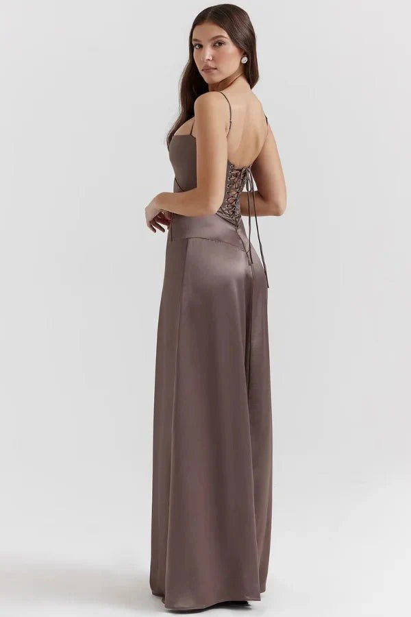 Gabriella – The Silky Satin Corset Maxi Dress - Image 52