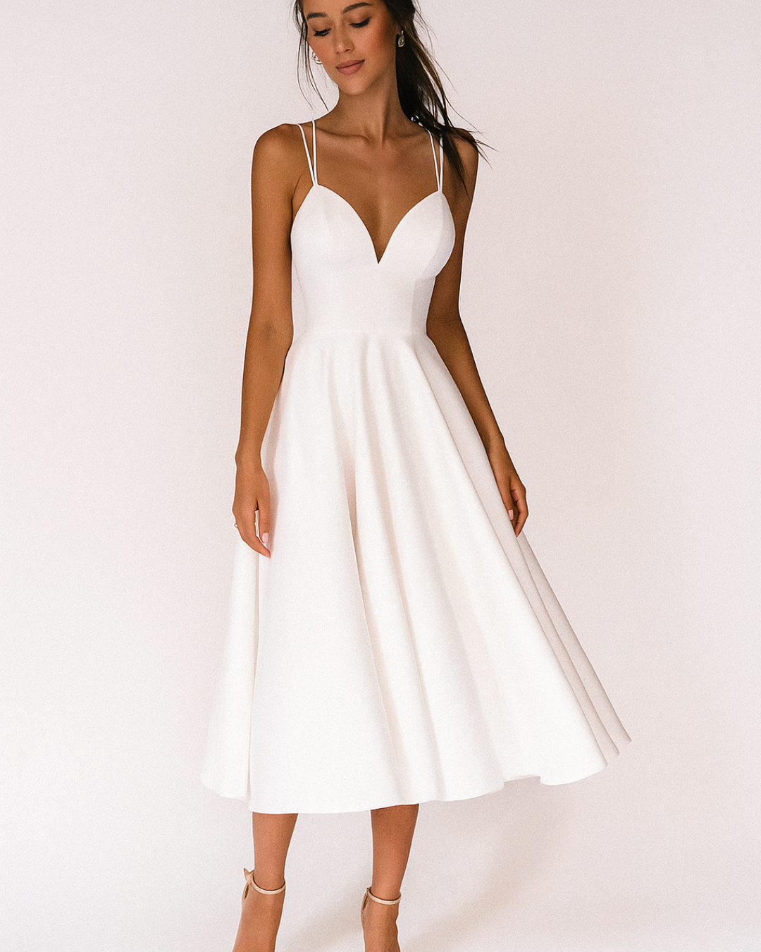 Katie | Women Wedding Guest Strappy Midi Dress
