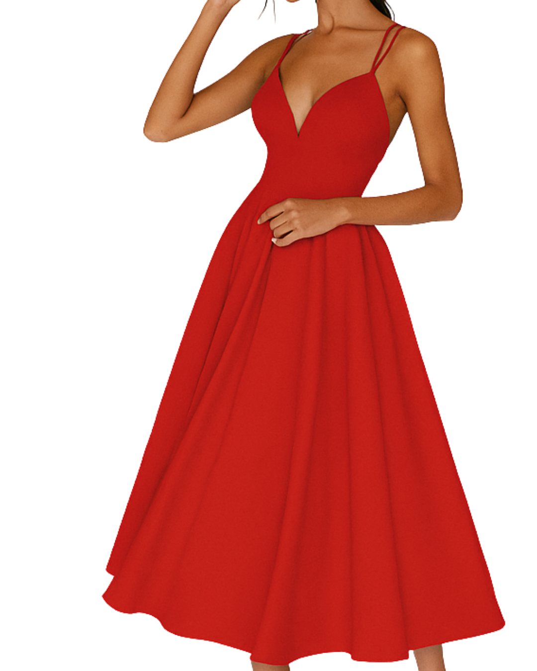 Katie | Women Wedding Guest Strappy Midi Dress - Image 3