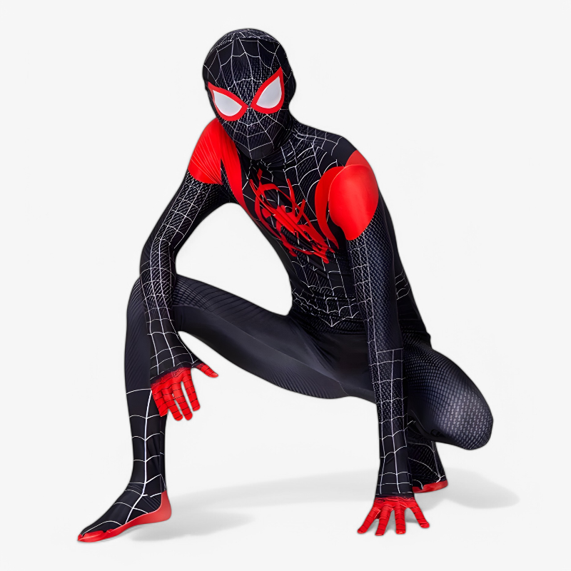 Ethan | Children's Superhero Print Costume Jumpsuit | Full Body Covering Mask Superhero Themed Party-Costume Set-Eltrendio