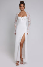 Aria | Lace Sleeve Chiffon Maxi Dress - Image 8