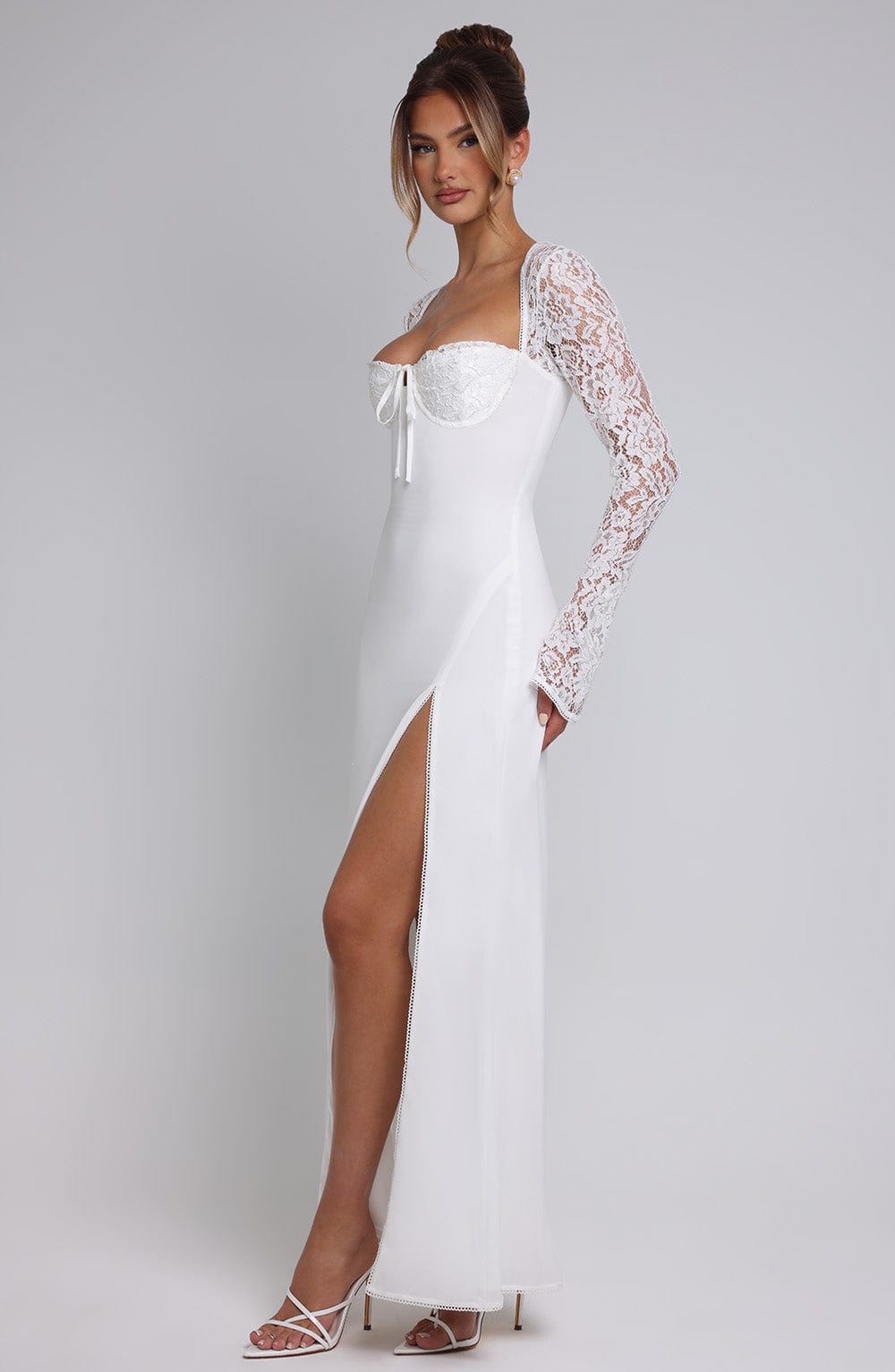 Aria | Lace Sleeve Chiffon Maxi Dress - Image 7