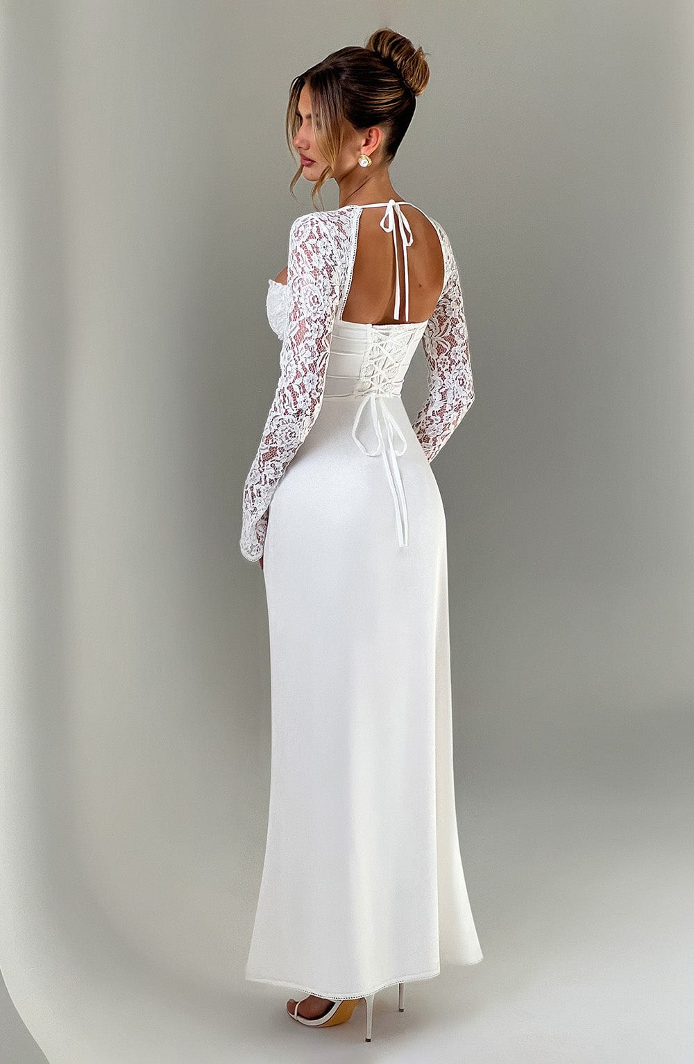 Aria | Lace Sleeve Chiffon Maxi Dress - Image 2