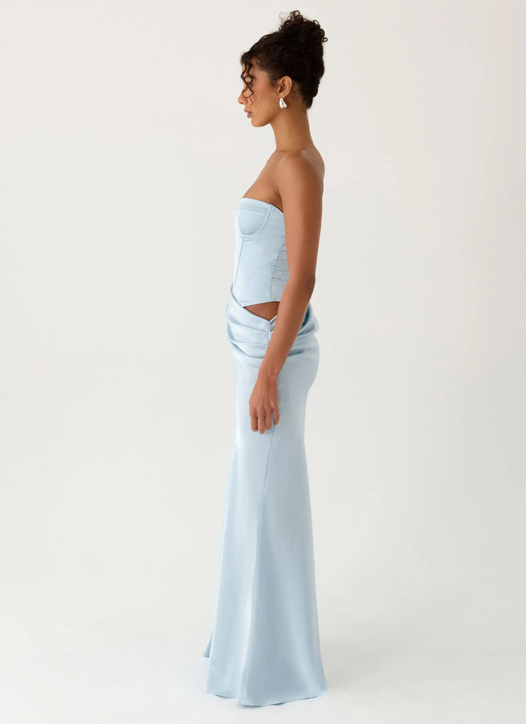 Azure | Strapless Corset Side Cutout Maxi Dress - Image 3