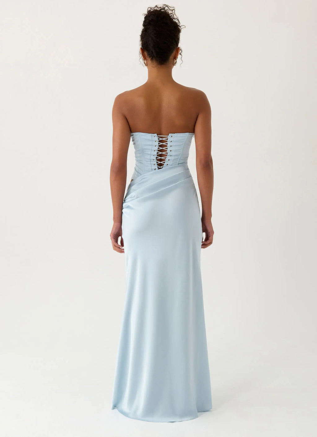 Azure | Strapless Corset Side Cutout Maxi Dress - Image 4