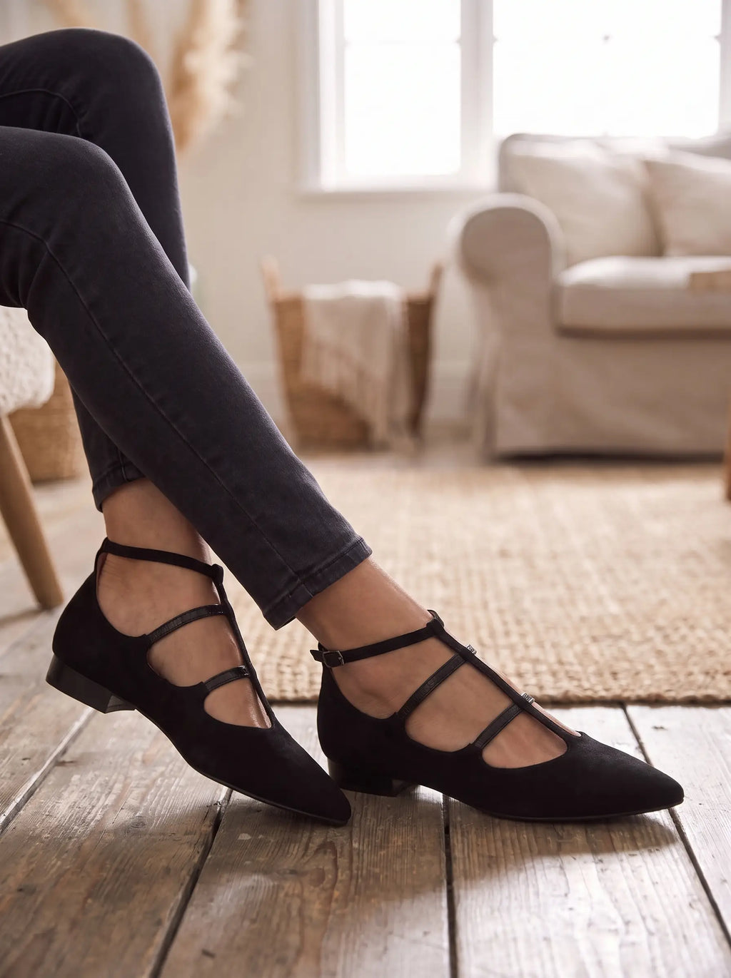 Evelyn | Women’s Pointed Toe Heels | Multi Strap Slip On
