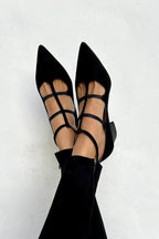 Evelyn | Women’s Pointed Toe Heels | Multi Strap Slip On