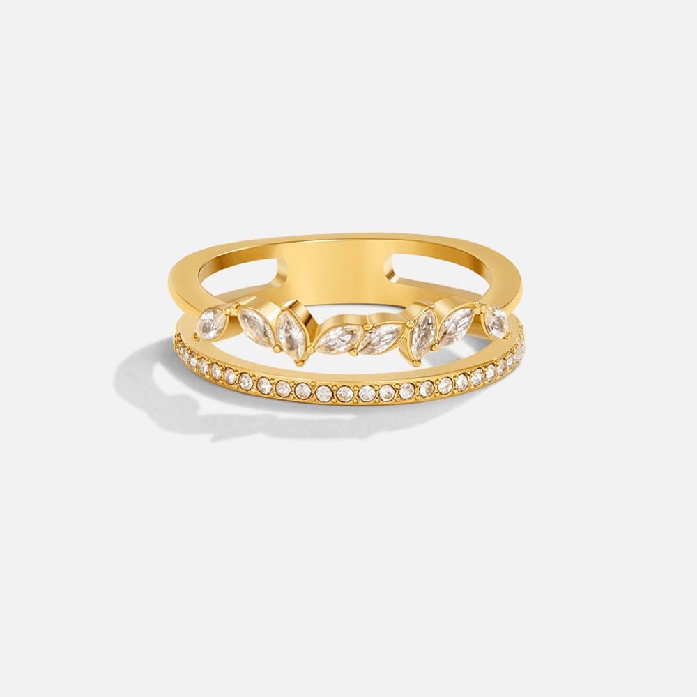 Everlune | Women’s Crystal Band Ring | Open Ring Marquise Stone Everyday Jewellery-Ring-Eltrendio