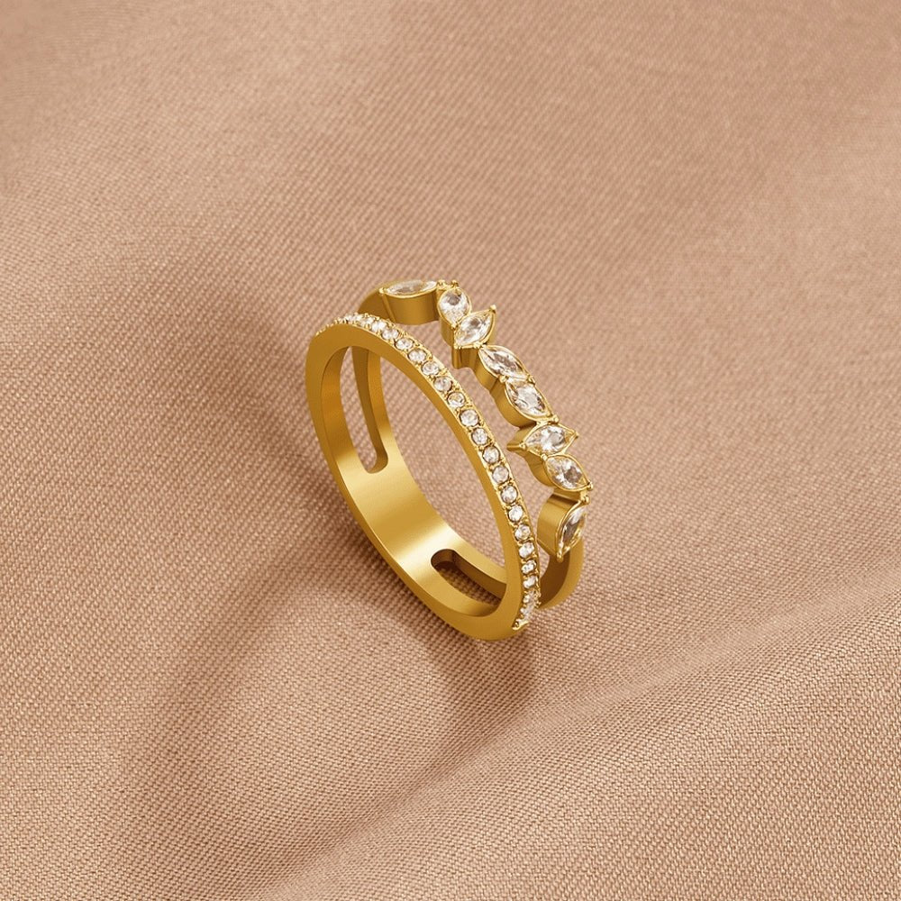 Everlune | Women’s Crystal Band Ring | Open Ring Marquise Stone Everyday Jewellery-Ring-Eltrendio