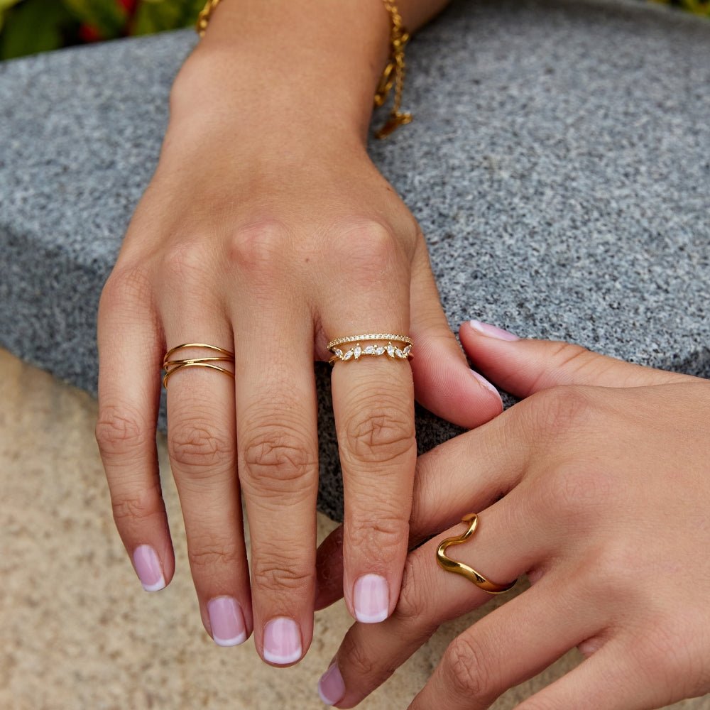 Everlune | Women’s Crystal Band Ring | Open Ring Marquise Stone Everyday Jewellery-Ring-Eltrendio