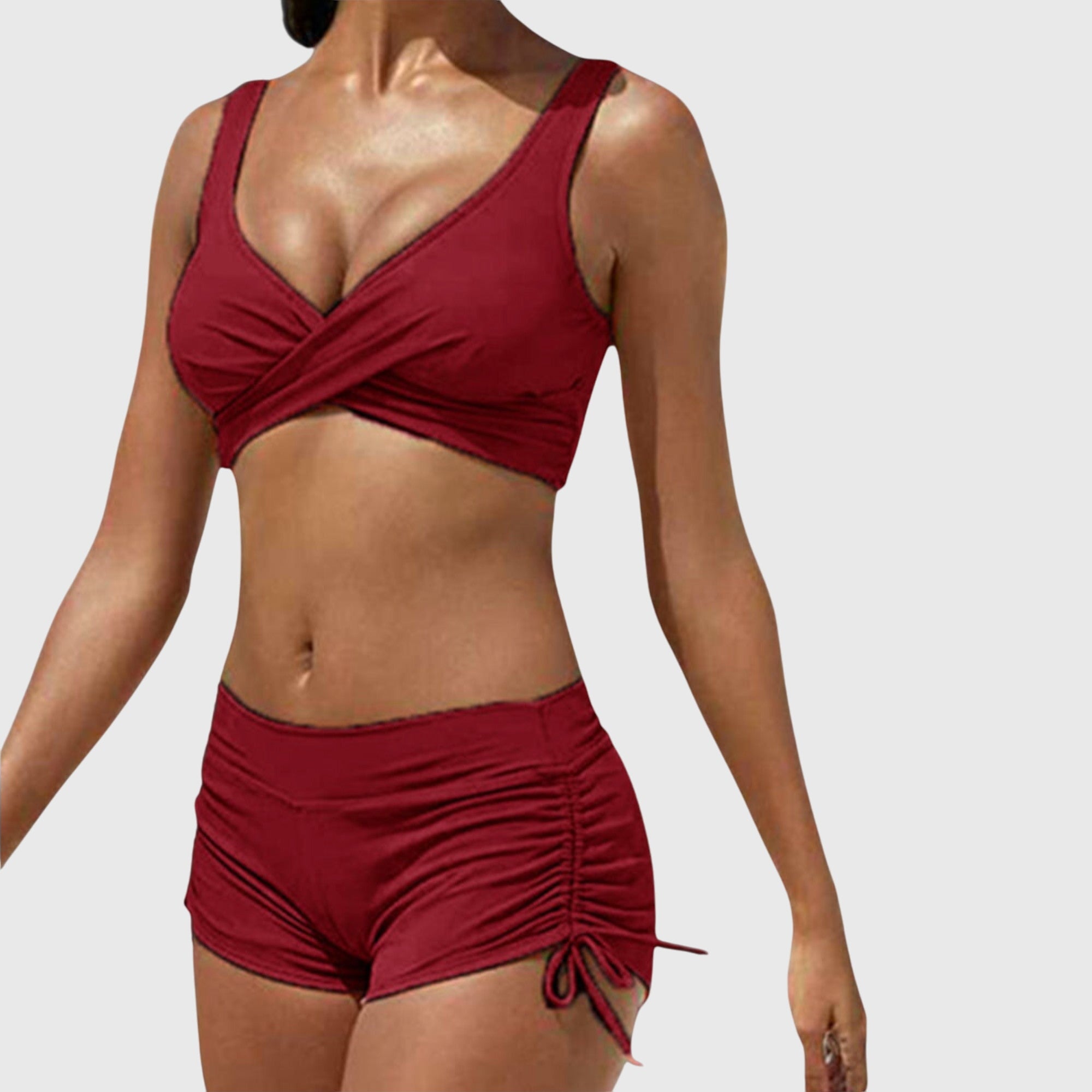 Women Swimsuit | Sporty High Waisted Bikini Set-Women Swimsuit-Eltrendio