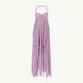 Florence | Women’s Halter Neck Maxi Dress | Twist Front Layered Hem Occasion Wear-Women Dress-Eltrendio