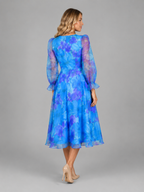 Genevieve | Women’s Midi Dress | Floral Print Puff Sleeve Wedding Guest 5