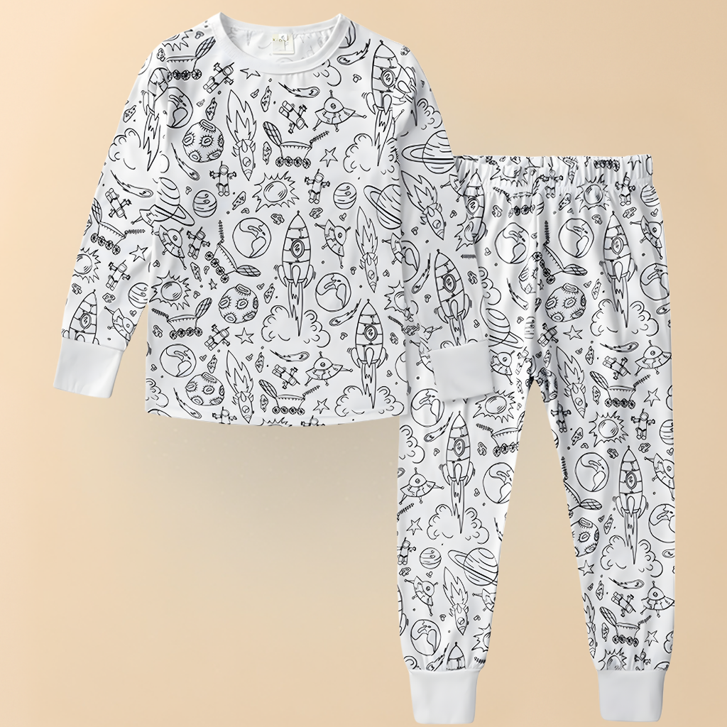 George | Kid's Christmas Pyjama Set | Holiday Print Long Sleeve Sleepwear-Kids Pajama-Eltrendio