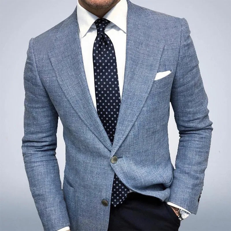 Harold | Men’s Spring Textured Tailored Blazer Jacket - Image 2