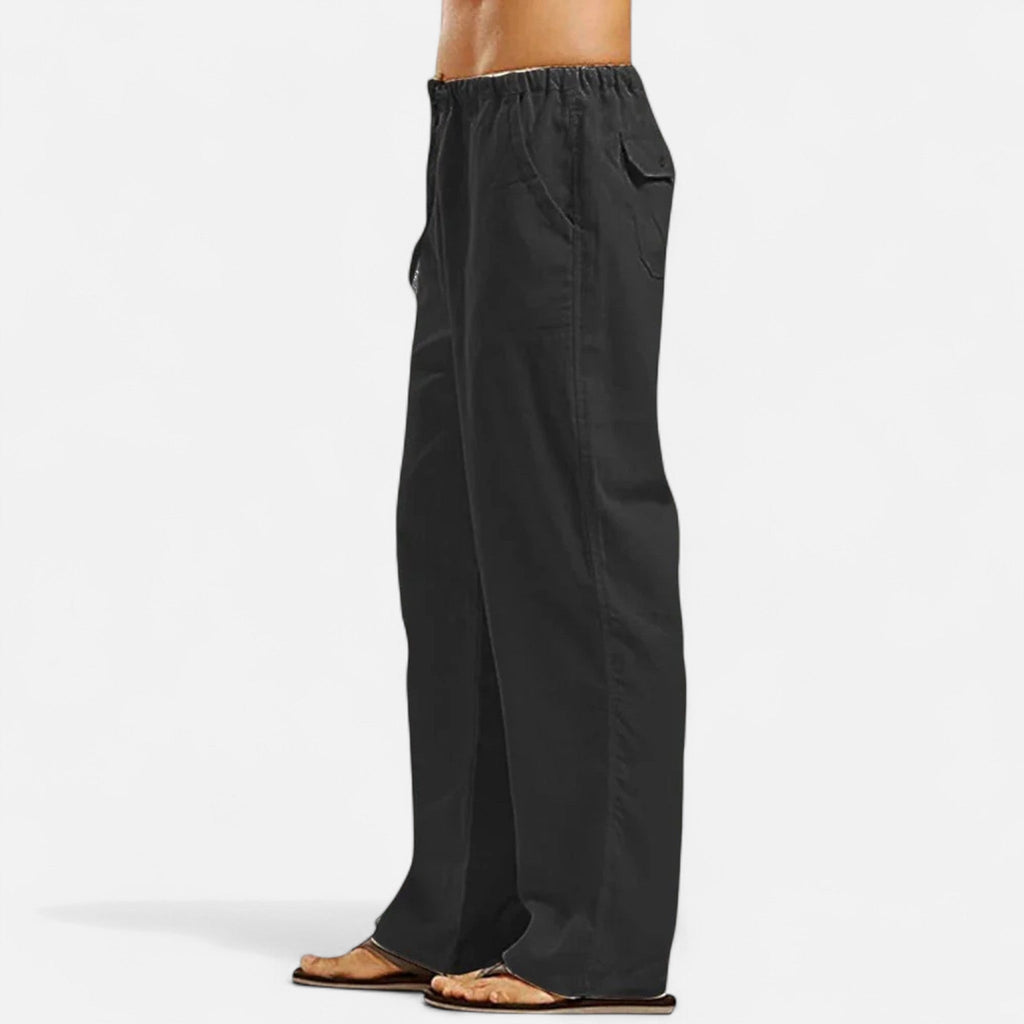Harlington | Men’s Wide Leg Trousers | Elastic Waist Side Pockets Casual Wear-Men Pants-Eltrendio