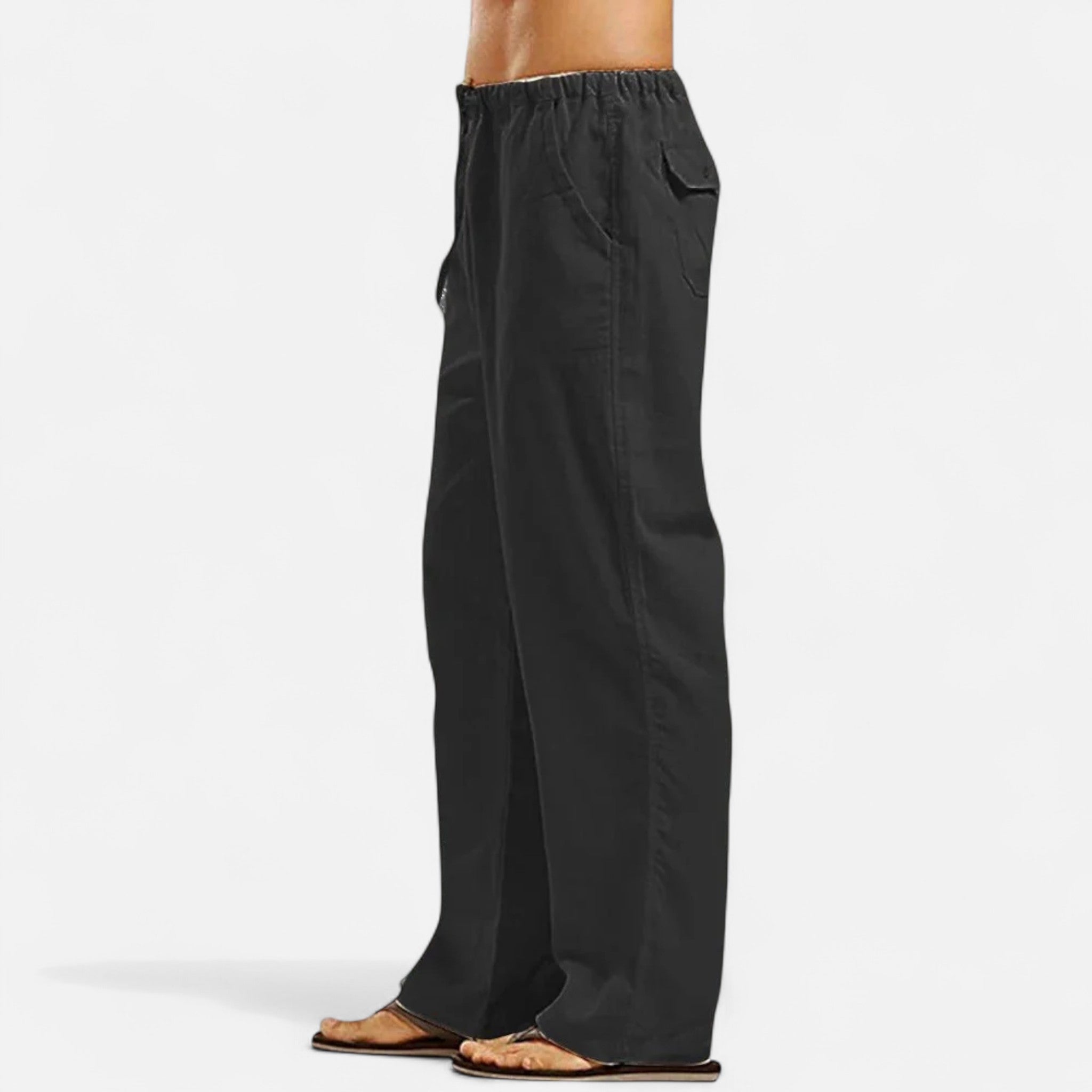 Harlington | Men’s Wide Leg Trousers | Elastic Waist Side Pockets Casual Wear-Men Pants-Eltrendio