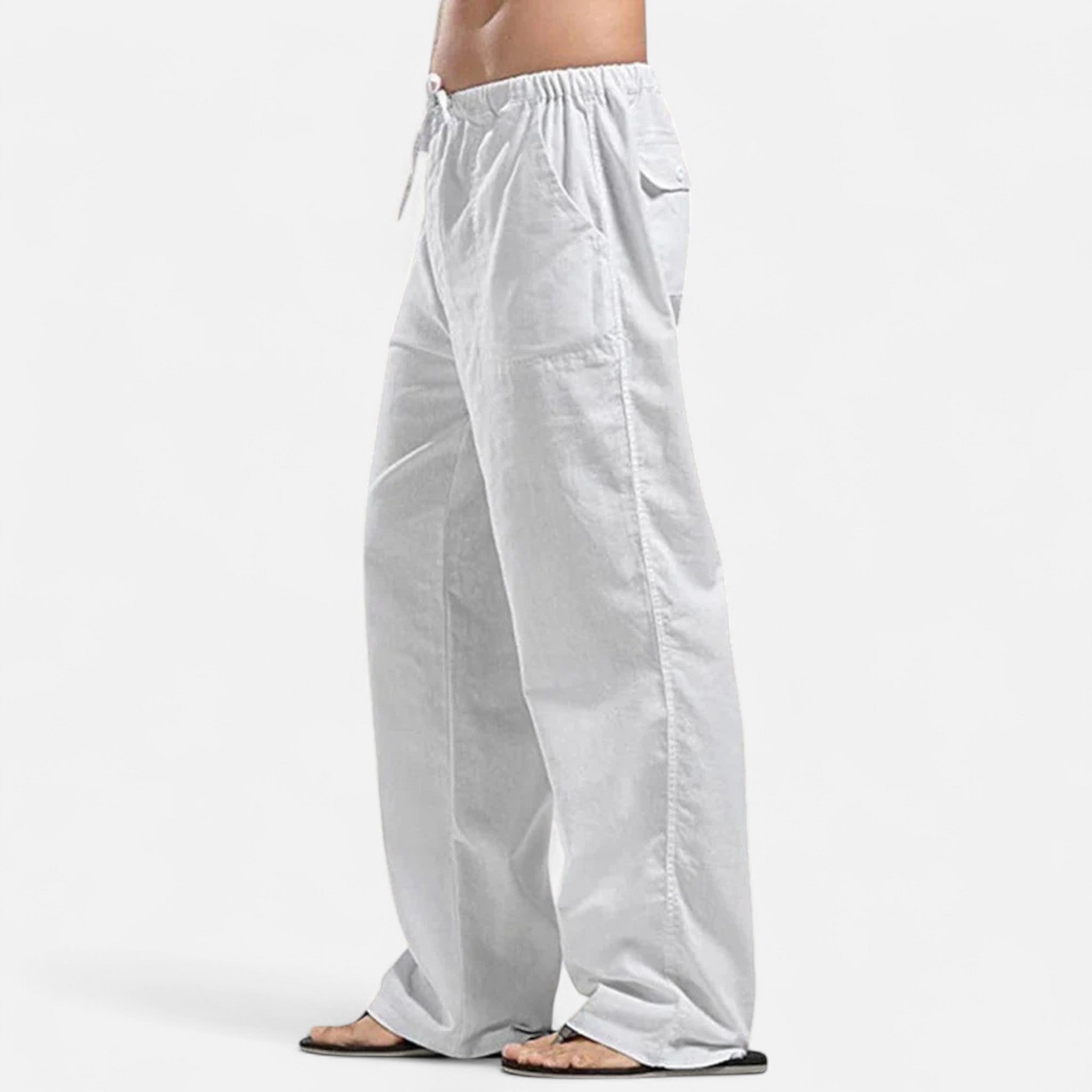 Harlington | Men’s Wide Leg Trousers | Elastic Waist Side Pockets Casual Wear-Men Pants-Eltrendio
