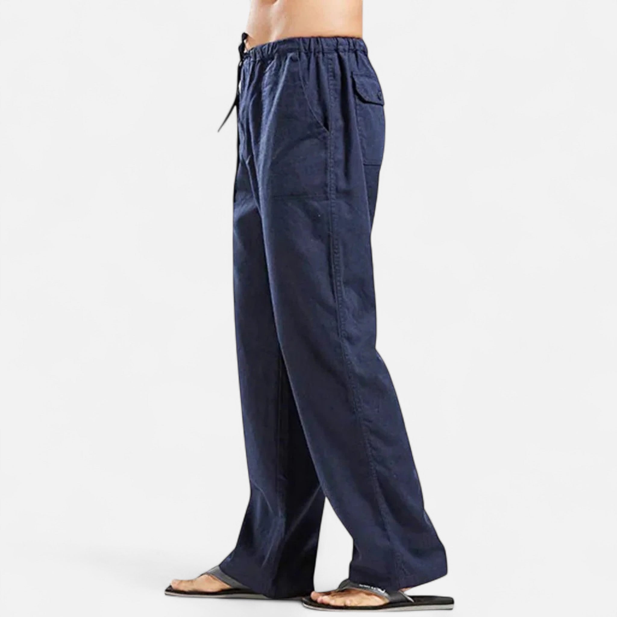 Harlington | Men’s Wide Leg Trousers | Elastic Waist Side Pockets Casual Wear-Men Pants-Eltrendio
