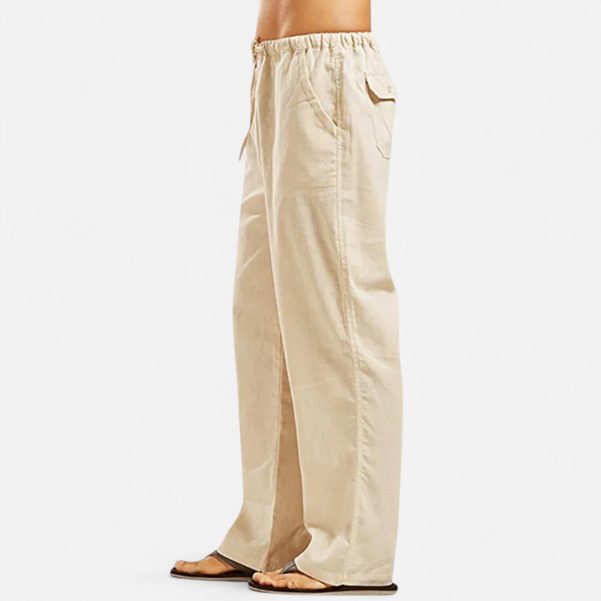 Harlington | Men’s Wide Leg Trousers | Elastic Waist Side Pockets Casual Wear-Men Pants-Eltrendio