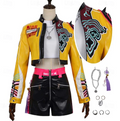 Harper | Women's Printed Jacket And Shorts Set | Zip Front Graphic Detail Cosplay Wear