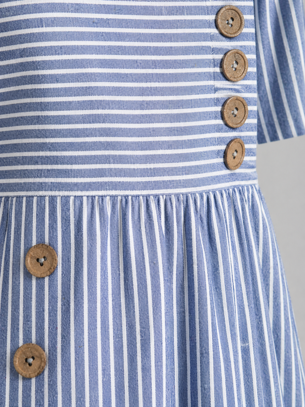 Harriet | Women’s Midi Dress | Striped Pocket Button 2