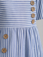 Harriet | Women’s Midi Dress | Striped Pocket Button 2