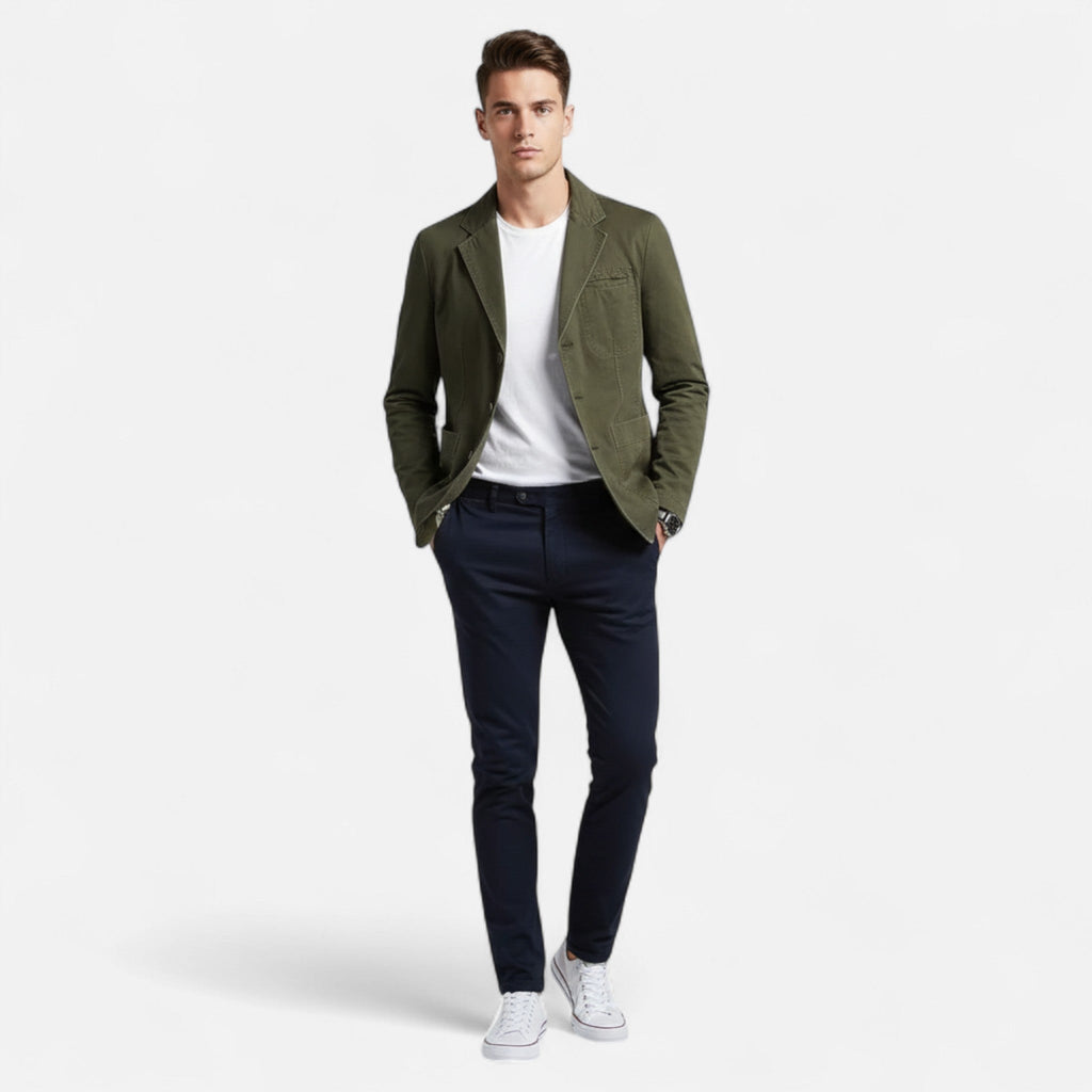 Hartwell | Men’s Single Breasted Casual Blazer | Notch Lapel Patch Pockets Daily Wear-Men Blazer-Eltrendio