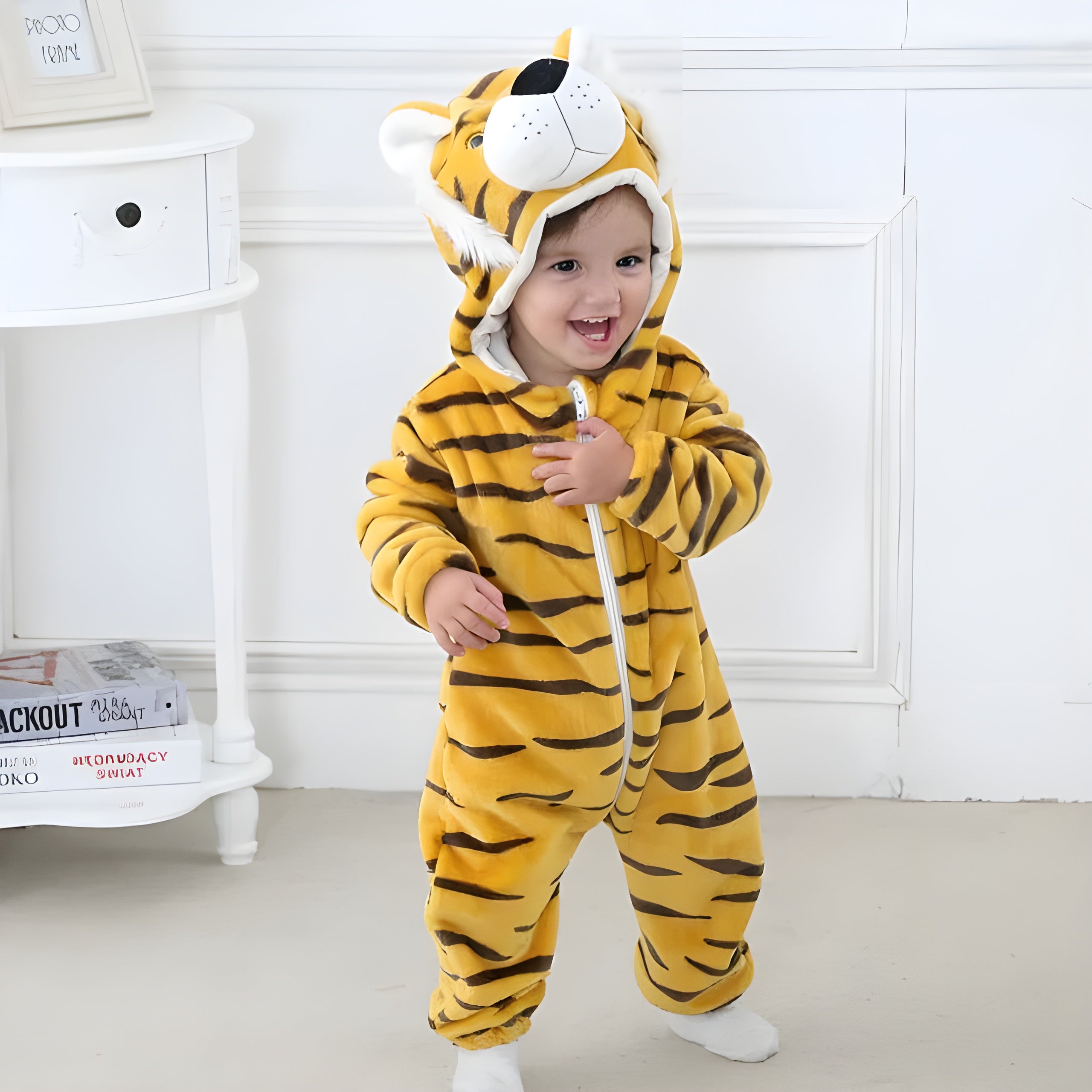 Harvey | Children's Cow Costume Jumpsuit | Hooded Animal Print Themed Party Participation-Kids Costume Set-Eltrendio