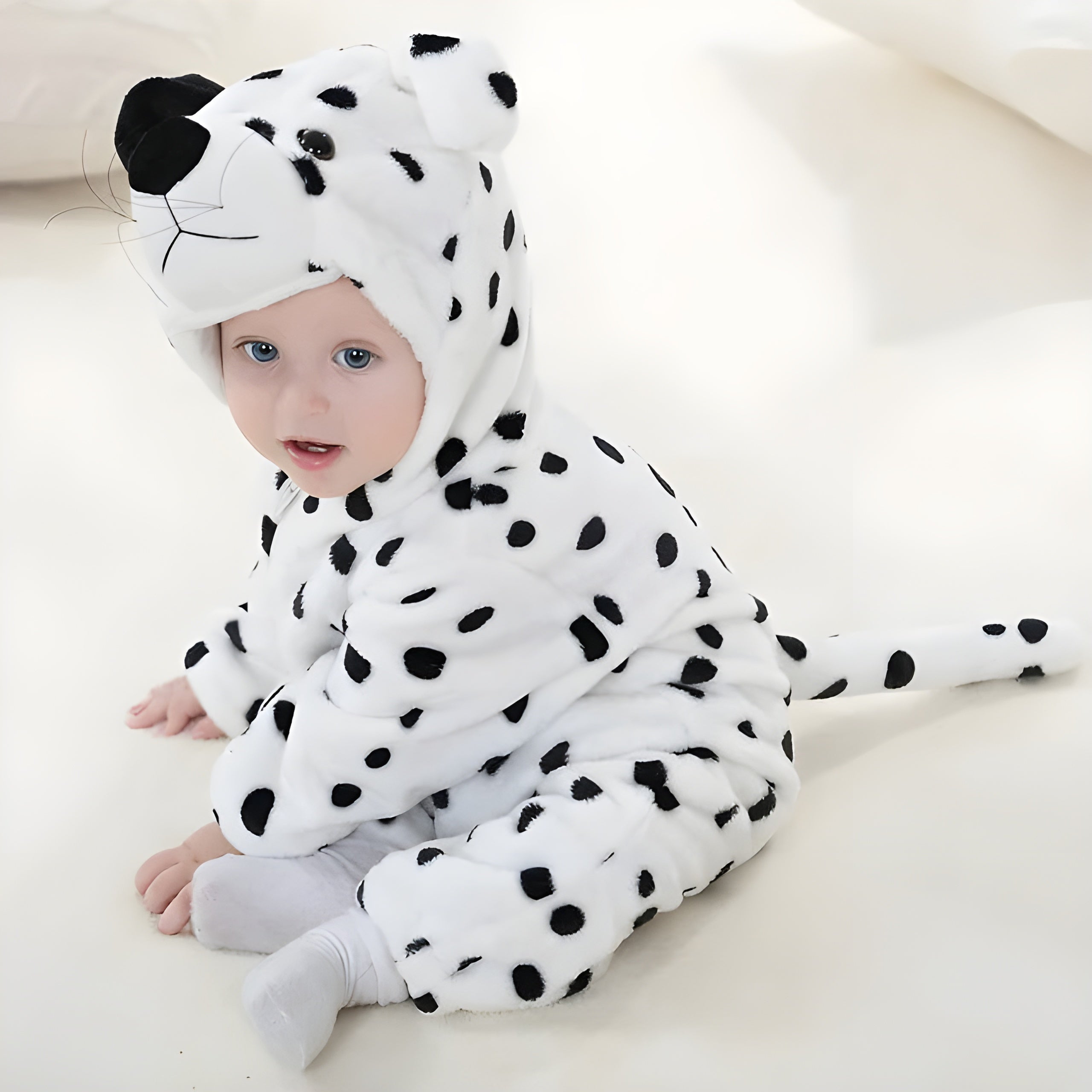 Harvey | Children's Cow Costume Jumpsuit | Hooded Animal Print Themed Party Participation-Kids Costume Set-Eltrendio