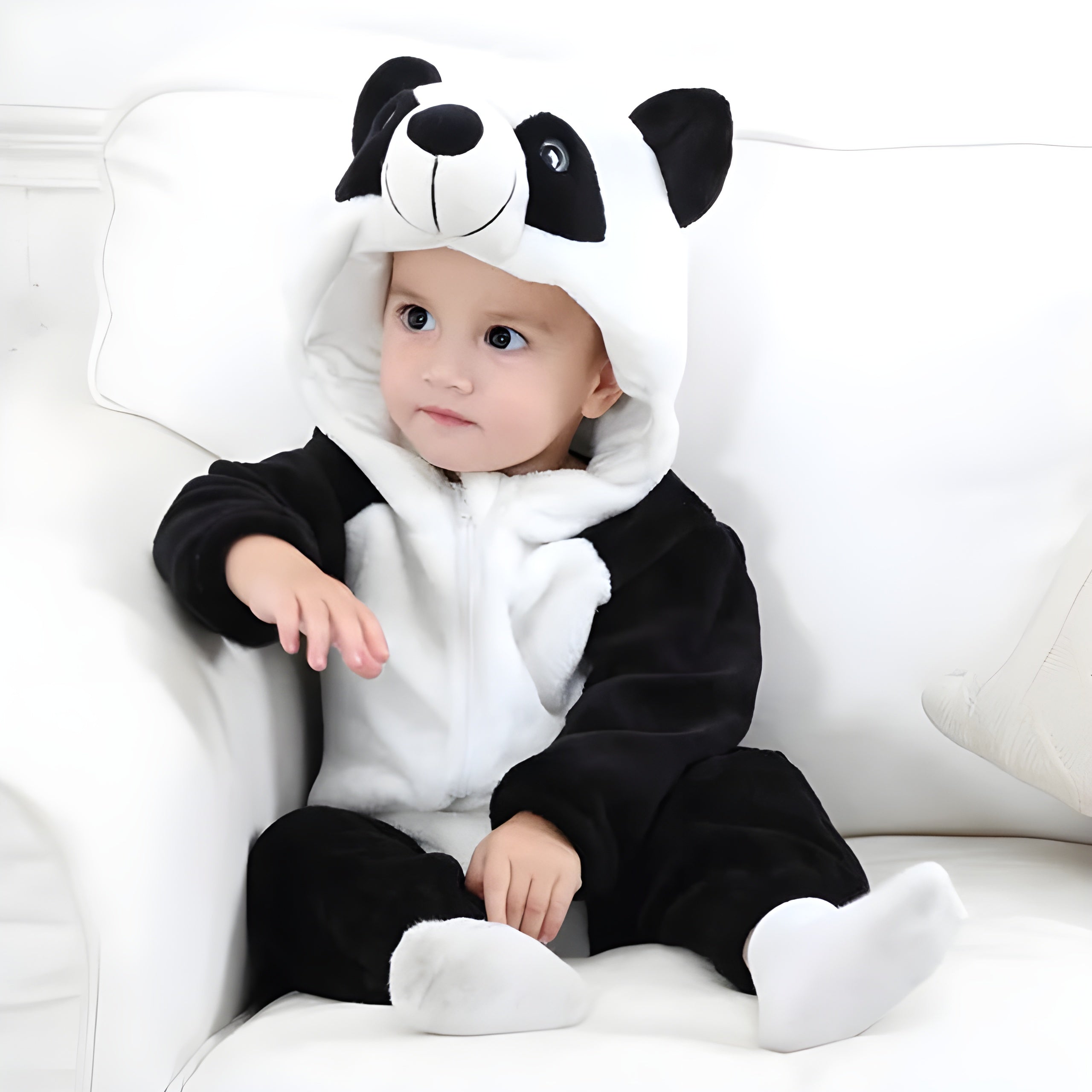 Harvey | Children's Cow Costume Jumpsuit | Hooded Animal Print Themed Party Participation-Kids Costume Set-Eltrendio